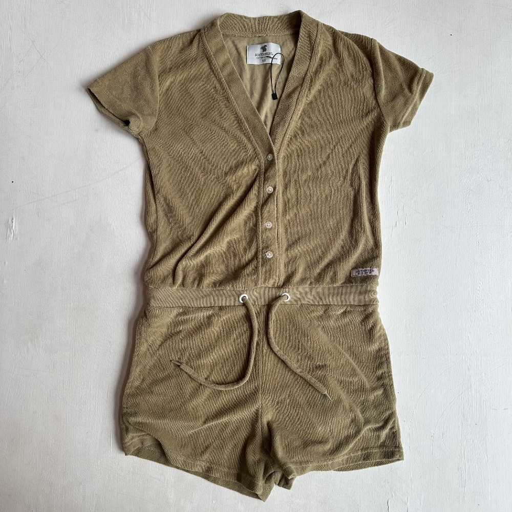 Barefoot Dreams Olive Short Sleeve Romper